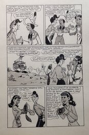 Claude Rittaud - Rittaud Claude Gus & Gaetan 16 Mariage Planche Originale 3 indien Squaw Moto Encre de Chine petit format Bd 1951 Atelier Chott - Planche originale