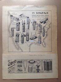 Claude Rittaud - Rittaud Claude Rubrique Berceau indien + Collier Planche originale + Strip lavis encre 1952 Big Bill le Casseur 66 Atelier Chott - Original Illustration