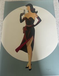 Philippe Berthet - Berthet pin up superbe original couleur - Illustration originale