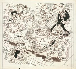 Francisco Ibáñez - Mortadelo y Filemón Olé! #365 / Clever & Smart #98 original cover art (1989)