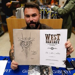 Marco Itri après avoir terminé le dessin Marco Itri après avoir terminé le dessin