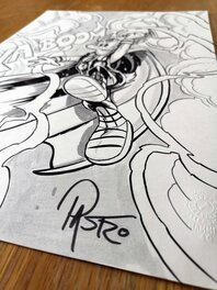 Détail du dessin, signature au 1er plan Détail du dessin, signature au 1er plan