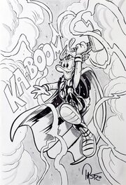Lorenzo Pastrovicchio - What if...? Donald Duck became Thor - Illustration originale