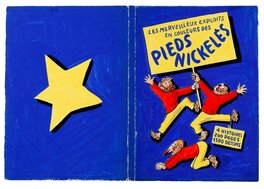 Pierre Lacroix - Essai de couverture pour une reliure de 4 aventures des Pieds Nickelés. - Original Cover