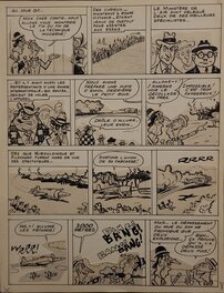 René Pellos - Les Pieds Nickelés et le Ratascaphe - Planche originale