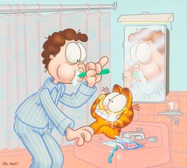 Jim Davis - Garfield et Jon (Dentiste) - Original art