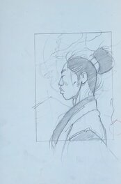 Michetz - Samouraï de profil - Original Illustration