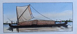 Loustal - Sur le fleuve - Illustration originale