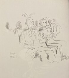 Olivier Schwartz - Dedicace Spirou - Planche originale