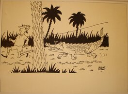 Jacques Faizant - Dentiste - Illustration originale