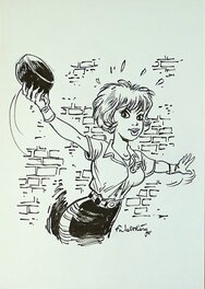 François Walthéry - Natacha Chapeau - Illustration originale