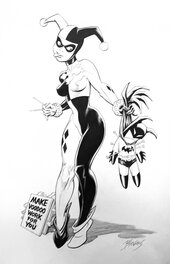 Bret Blevins - Bret Blevins Harley Quinn - Illustration originale