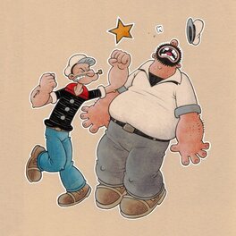 Roger Langridge - Popeye and Brutus - Illustration originale