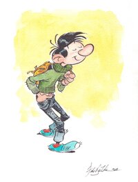 Federico Bertolucci - Federico Bertolucci - Gaston Lagaffe - hommage a Franquin - Illustration originale