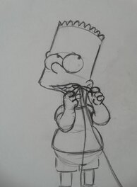 Matt Groening - Bart se débrouille (Dentiste) - Original Illustration