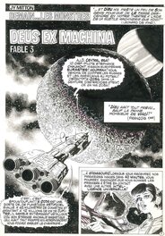 Mitton, Demain...les Monstres, Fable 3, Deus Ex Machina, planche n°1 de titre, 1990.