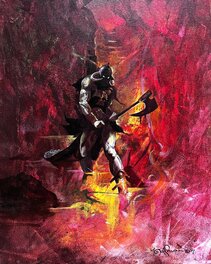 Death Dealer on fire - Hommage à Frank Frazetta