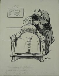 Paul Hil - Ma concierge chez le dentiste. - Original Illustration