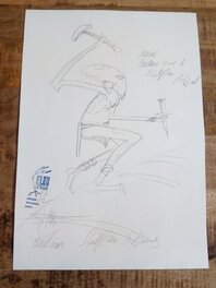 Philippe Druillet - Étude de personnage pour la série "bleu" / druillet - Illustration originale