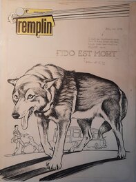 François Craenhals - "Fido est mort" -couverture du journal Tremplin n°2 du 14 janvier 1962 - Couverture originale