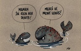Jean-Jacques Loup - Le sel fluoré remède contre le fléau de la carie (Dentiste) - Original Illustration