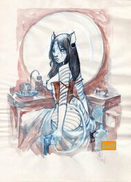 Fabrice Meddour - Hommage à Blacksad - Illustration originale