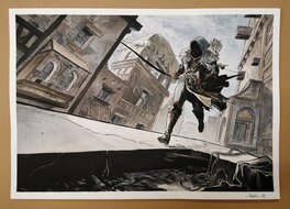 Benoit Dellac - Nottingham - La Course - Illustration originale