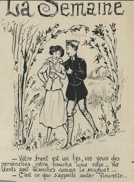 Luc Mégret - Le bouquet (Dentiste) - Original Illustration
