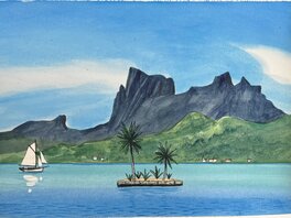 Loustal - Arrivée sur Bora Bora - Planche originale