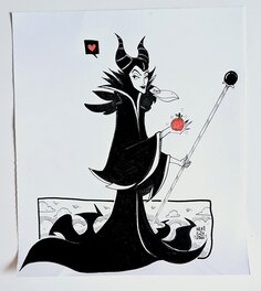 oTTami - Dessin original de l'Inktober 2024 :  Maléfique de Disney par oTTami ! - Original Illustration
