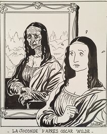 Didier Savard - Savard, La Joconde vue par Oscar Wilde, illustration, 1991. - Illustration originale
