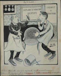David Ola - Chez le dentiste... - Original Illustration
