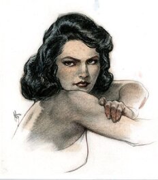Mark Schultz - Gene Tierney - Illustration originale