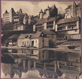 Georges Beuville - Georges BEUVILLE - Illustration au lavis Beunette, Limousin - Comic Strip