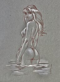 Jim - Marie - Le bain - Original Illustration