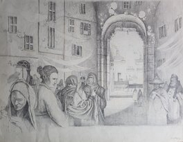 Marco Leoni - Market Square by Marco Leoni - Original Illustration