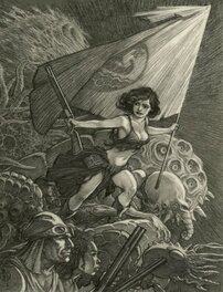 Mark Schultz - Asha on the Barricades - Illustration originale
