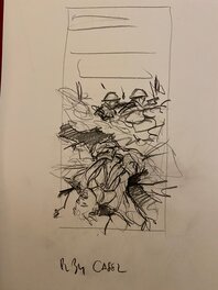 Stéphan Agosto - Stéphan Agosto, croquis préparatoire, "Verdun 1916". - Planche originale