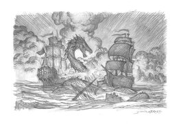 Justin Gerard - Sea Battle Prelim - Œuvre originale
