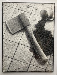 Thomas Ott - La hache - Illustration originale