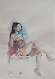 Dan Verlinden - En discussion... - Illustration originale