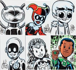 Chris Giarrusso - 6 personnages DC et Onipress - Illustration originale