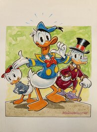 Alessandro Gottardo - Donald en compagnie de Riri et Picsou - Original Illustration