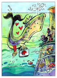 Maciej Mazur - Aventures du professeur Nerwosolek / Przygody Profesorka Nerwosolka - Illustration originale