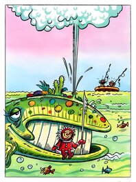 Maciej Mazur - Hirsute et bulle / Kudłaczek i Bąbelek - Illustration originale
