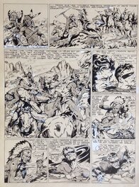 Rémy Bordelet - Bordelet Rémy (RÉMY - Atelier Chott) Big Bill le Casseur 84 Planche Originale 5 Charge, Encre de Chine petit format TOM TOM 1953 - Planche originale