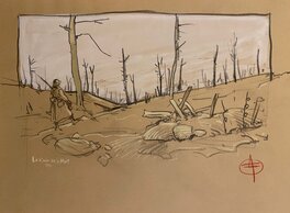 Stéphan Agosto, illustration originale, le Ravin de la Mort, "Traits de Premières Lignes".