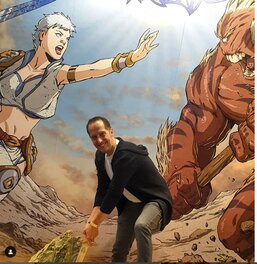De backdrop en de artiest. De backdrop en de artiest.