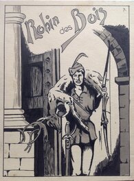 Bordelet Rémy (RÉMY - Atelier Chott , Charlas ) Robin des Bois & Cerf dessin inédit Lavis et Encre , Atelier Chott Petit Format