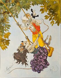 Gradimir Smudja - La Balançoire - Illustration originale
